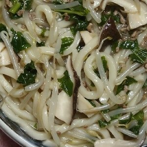 子供が喜ぶ！豚ひき肉ともやしのあんかけうどん♪